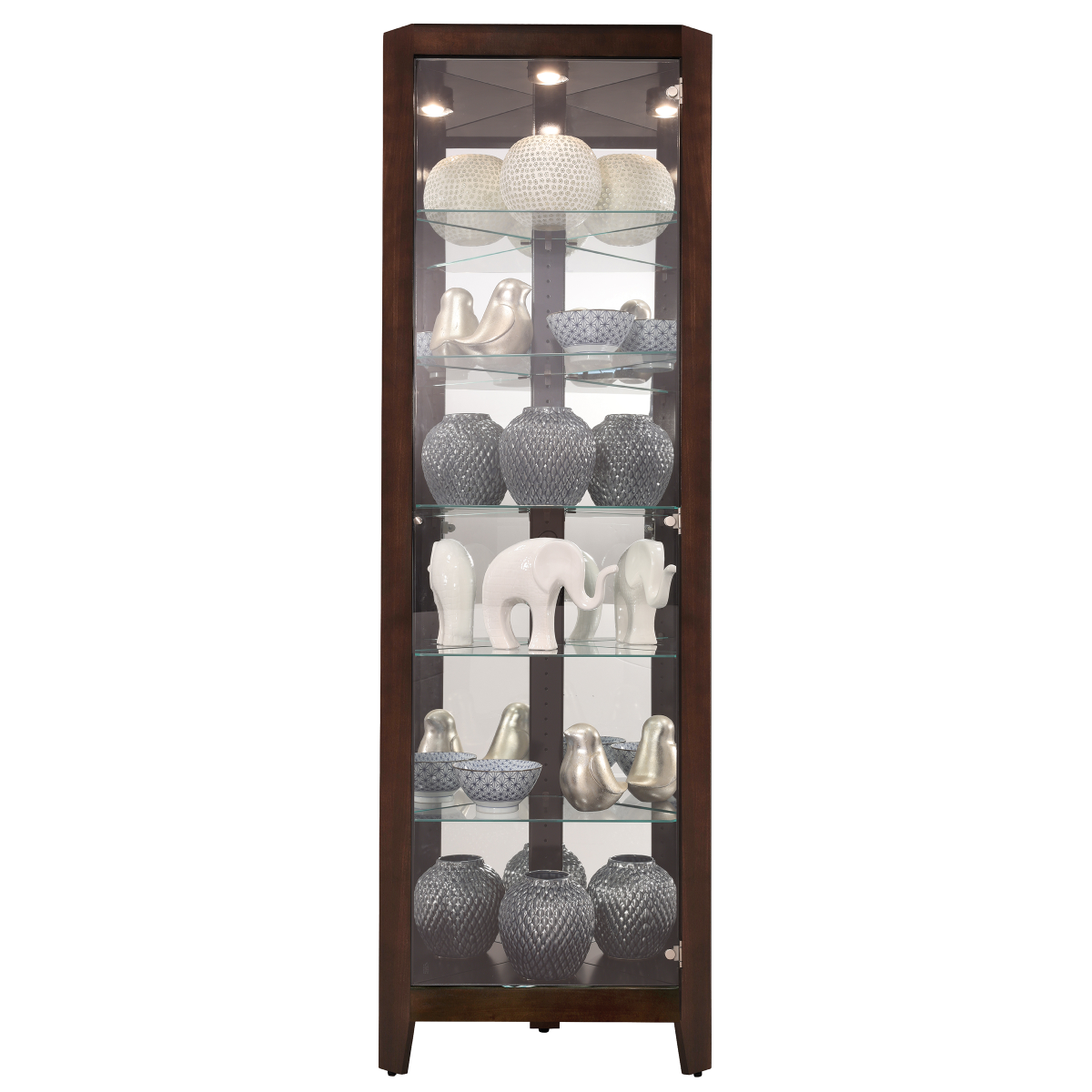 Espresso corner store curio cabinet