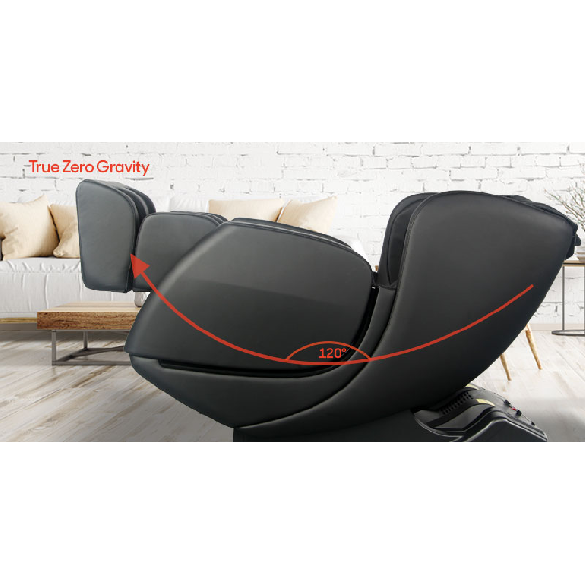 Sharper Image Revival Zero Gravity Massage Chair in Black